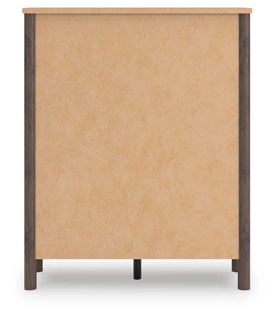 Cadmori Twin Upholstered Panel Platform Bed, Dresser, Mirror, Chest and Nightstand