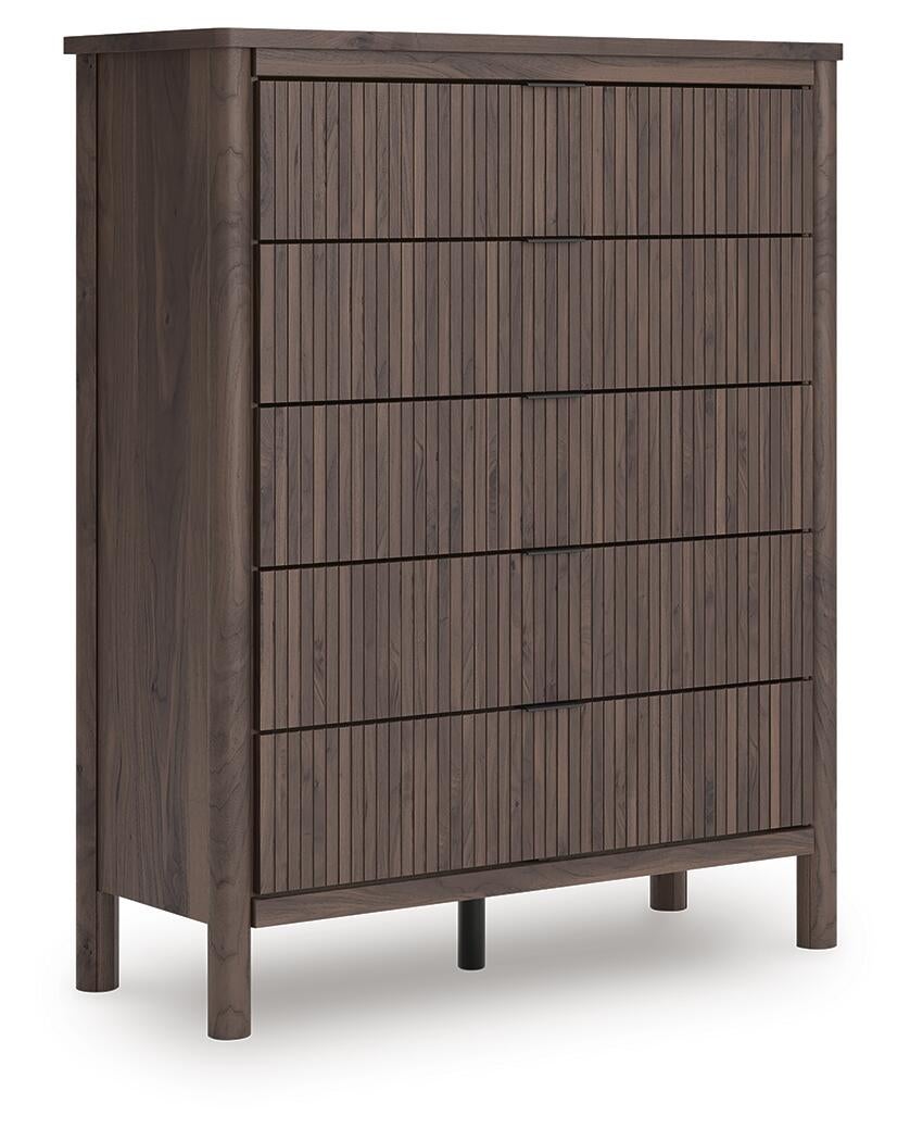 Cadmori Twin Panel Platform Bed, Dresser, Mirror, Chest and Nightstand