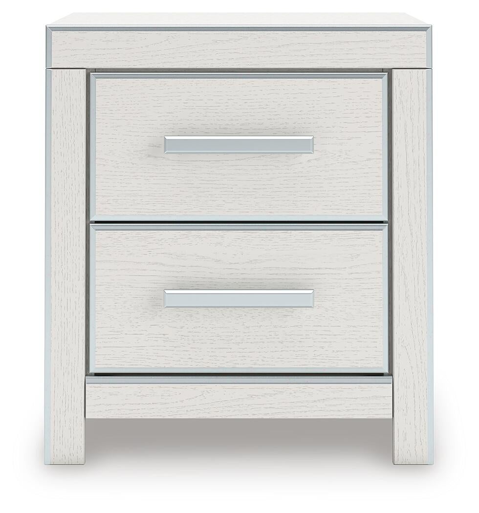 Birmonton King Upholstered Panel Platform Bed, Dresser, Mirror, Chest and Nightstand