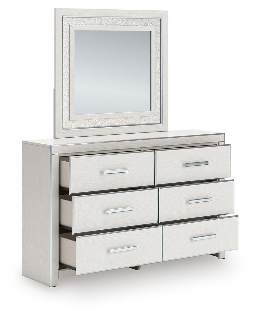 Birmonton Queen Upholstered Panel Bed, Dresser, Mirror and Nightstand