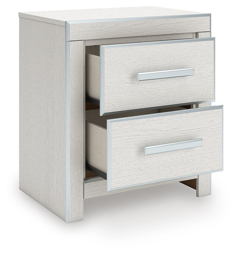 Birmonton King Upholstered Panel Bed, Dresser, Mirror and Nightstand