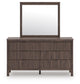 Cadmori Twin Panel Platform Bed, Dresser and Mirror
