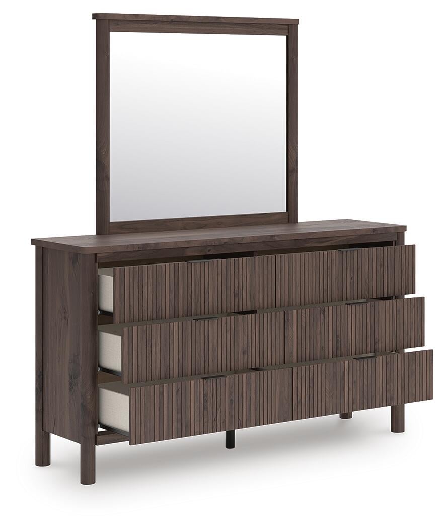 Cadmori Queen Panel Platform Bed, Dresser and Mirror