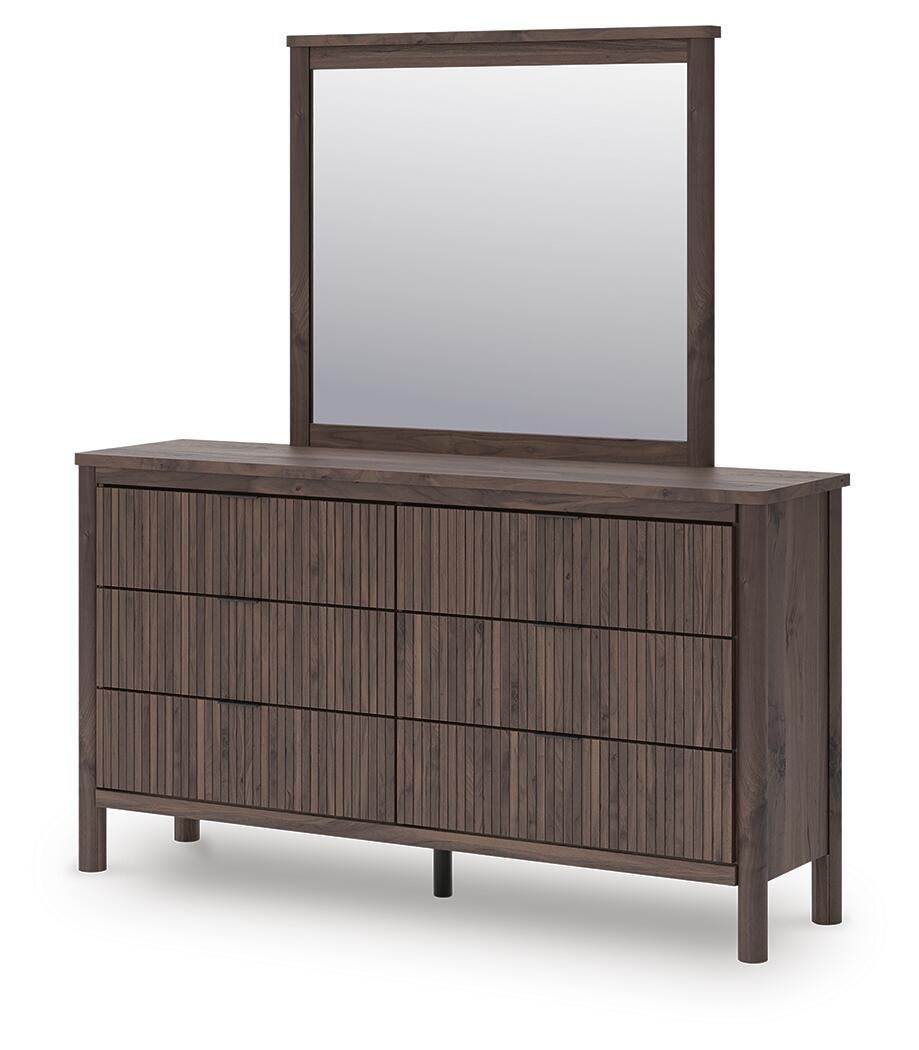 Cadmori Queen Panel Platform Bed, Dresser and Mirror