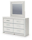 Birmonton King Upholstered Panel Platform Storage Bed, Dresser, Mirror, Chest and Nightstand