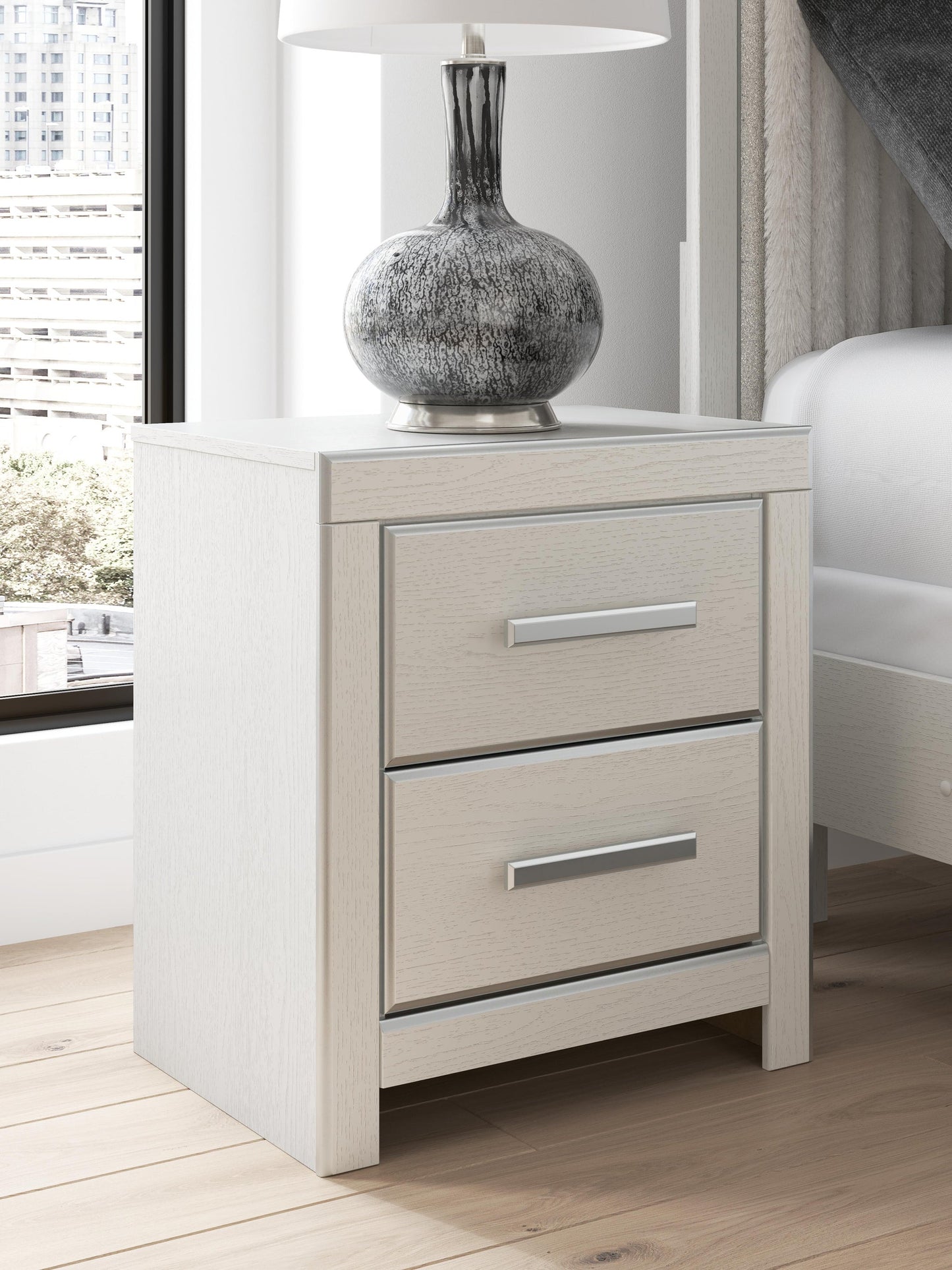 Birmonton Queen Upholstered Panel Platform Storage Bed, Dresser, Mirror, Chest and Nightstand