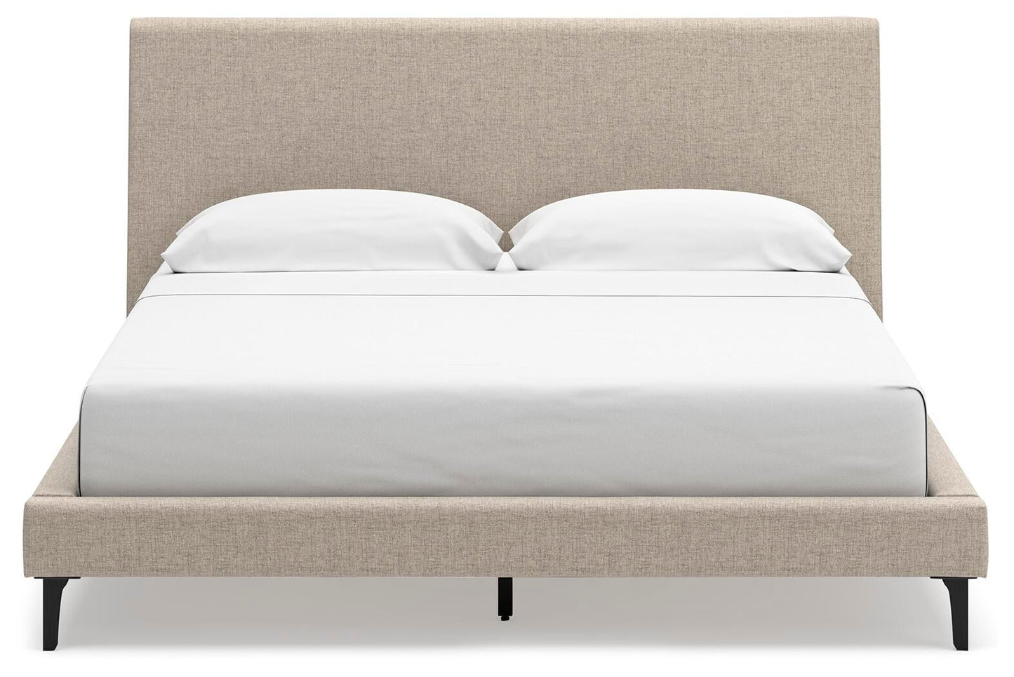 Cielden California King Upholstered Bed with Roll Slats, Dresser and Mirror