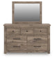 Keithland King Panel Bed with Mirrored Dresser and Nightstand