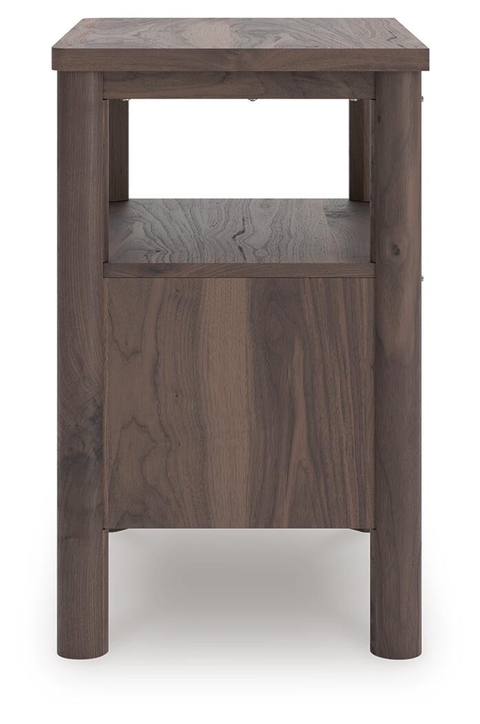 Cadmori Queen Upholstered Panel Bed, Dresser, Mirror, Chest and Nightstand