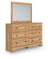 Galletyn Full Panel Bed with Mirrored Dresser