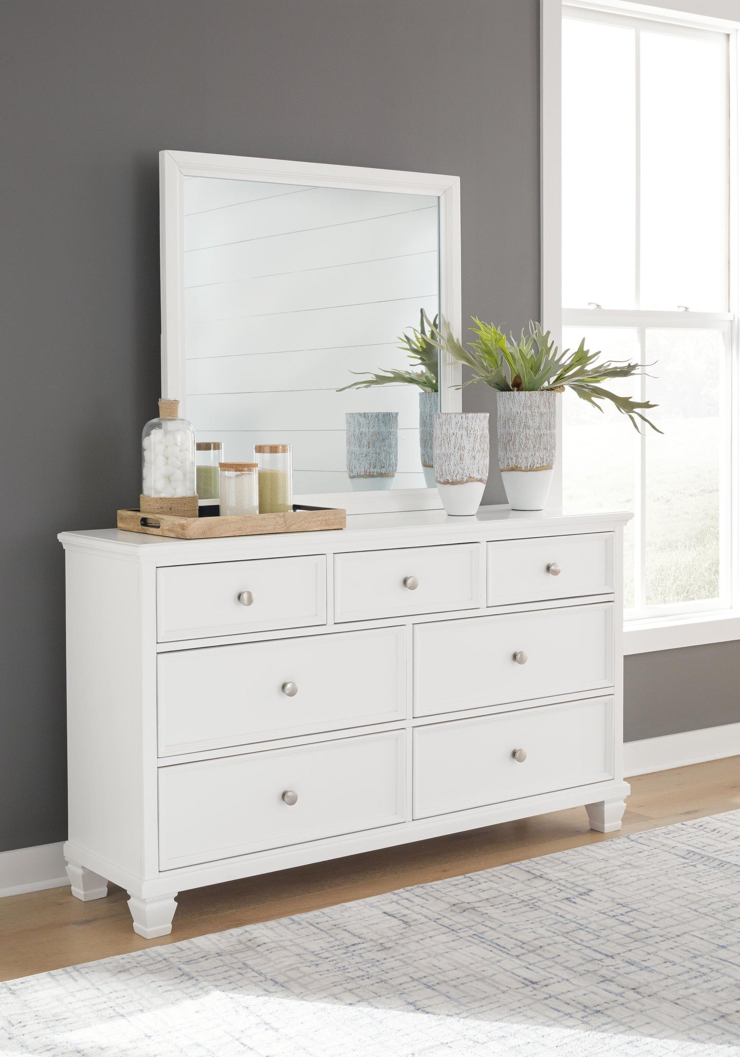 Fortman Twin Panel Storage Bed, Dresser, Mirror and Nightstand