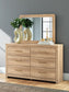 Hollymount King Upholstered Panel Bed, Dresser and Mirror