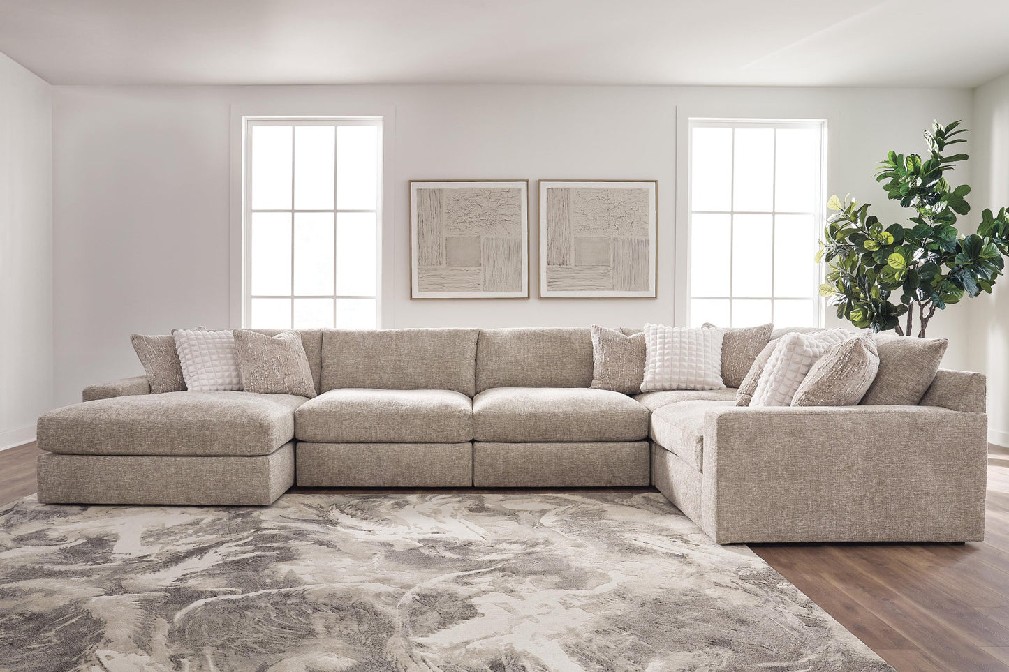 Nexora-Court 5-Piece Sectional with Chaise