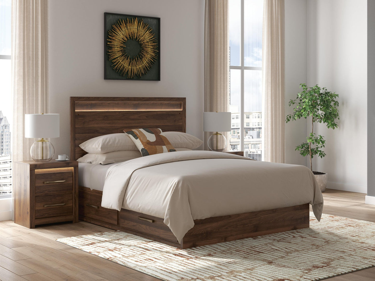 Janfyn Queen Panel Bed with 2 Sided Storage
