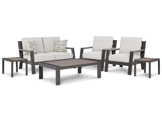 Tropicava Outdoor Loveseat and 2 Lounge Chairs with Coffee Table and 2 End Tables