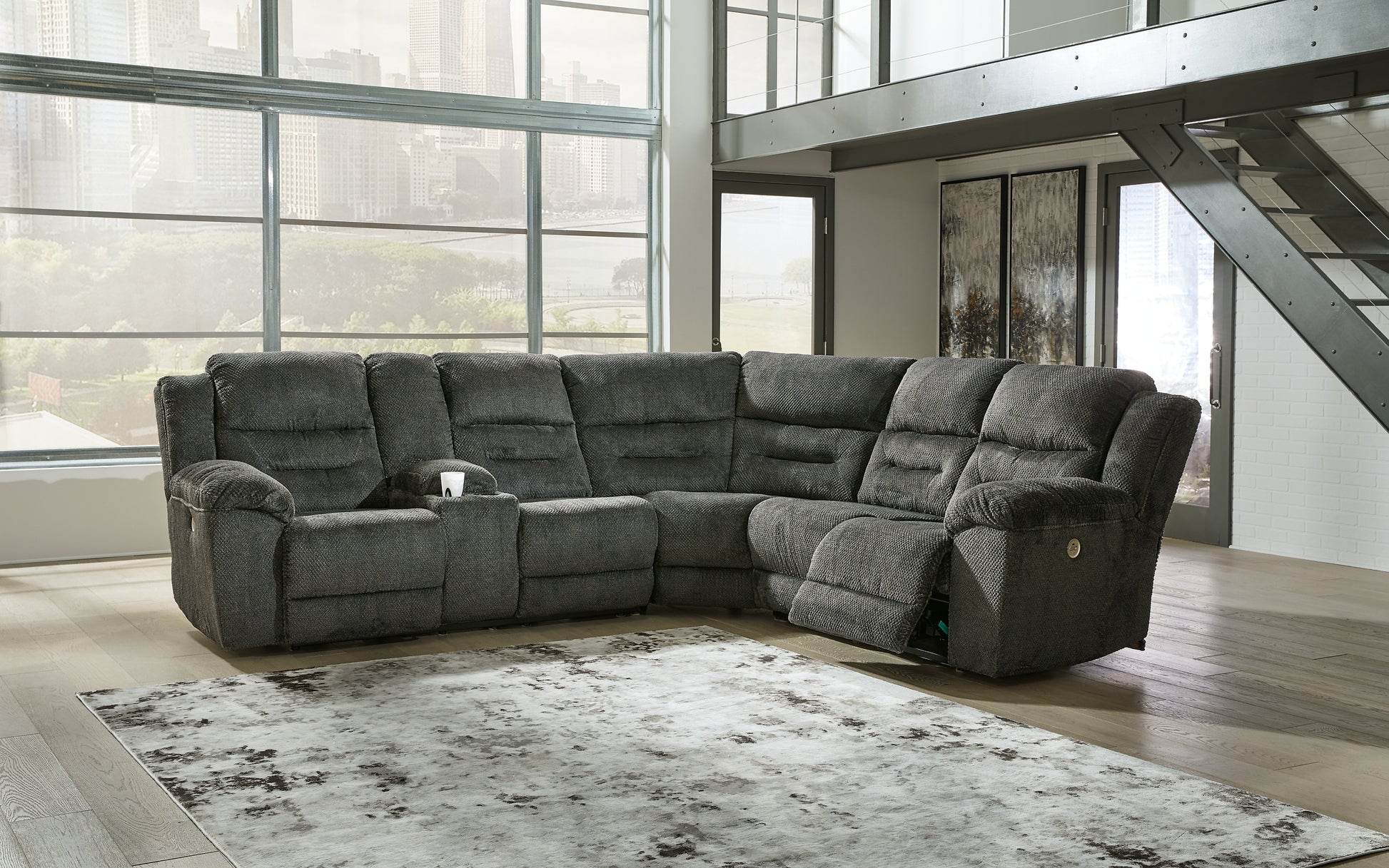Three piece reclining sectional discount