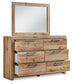 Hyanna King Panel Bed with Mirrored Dresser
