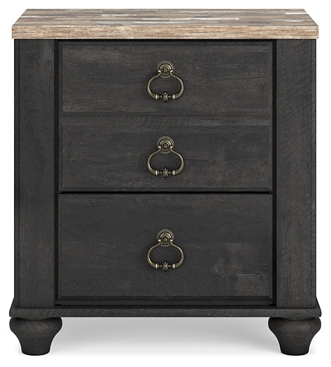 Nanforth King/California King Panel Headboard with Mirrored Dresser, Chest and 2 Nightstands