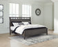 Montillan California King Panel Bed with Mirrored Dresser and 2 Nightstands